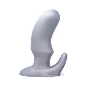 House Of Dasein Big Silver Gold Horn Dual Density Huge Butt Plug Anal Dilator - Silver - L