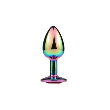 House Of Dasein 3 Sizes Stainless Steel Rainbow Anal Sex Toys Jewel Metal Butt Plug - Rainbow - S