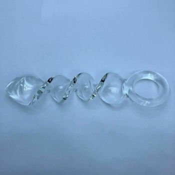 House Of Dasein Pyrex Crystal Spiral Dildo Transparent Long Butt Plug Sex Toys Anal Fetish - Clear