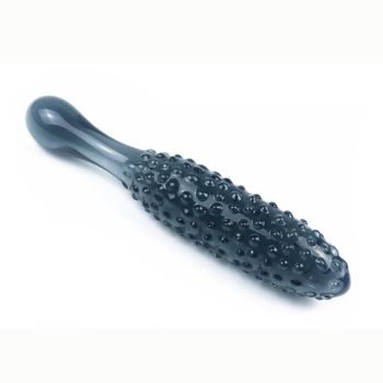 House Of Dasein Black Granules Glass Anal Double Dildo Butt Plug Sex Toy Couples - Black - B (17Cm Long)