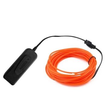 House Of Dasein El Wire Glowing Neon Diy Decorations Dance Party Costumes 1M / 3M 5M - Orange - 5M
