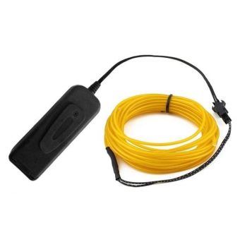 House Of Dasein El Wire Glowing Neon Diy Decorations Dance Party Costumes 1M / 3M 5M - Yellow - 3M
