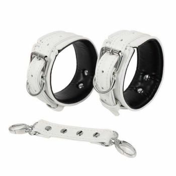 House Of Dasein Five Colours Faux Leather Comfortable Handcuffs Bdsm Bondage Sex Toys - White