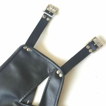House Of Dasein Black Head Harness Restraints Blindfold Open Mouth Ring Gag Bdsm Bondage - Black