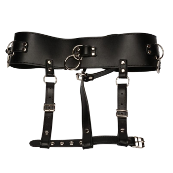 House Of Dasein Forced Orgasm Belt Vibrator Holder Dildo Chastity Bondage - Black - M Waist 95Cm