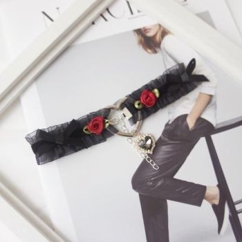 House Of Dasein Handmade Sexy Lace Choker Bdsm Collar - Black