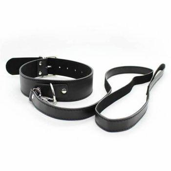 House Of Dasein Collar Leash Leather Harness Pink Red Black Bondage Bdsm Kink Fetish - Black