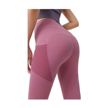 Hod Health & Home High Waist Tummy Control Yoga Leggings With Pocket For Women - Bean Paste Pink - Xl
