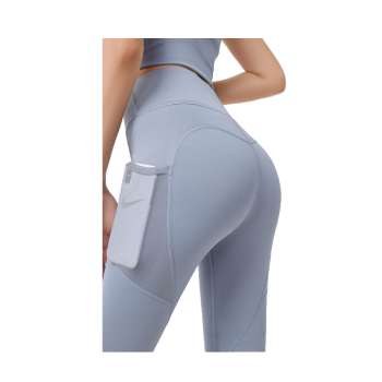 Hod Health & Home High Waist Tummy Control Yoga Leggings With Pocket For Women - Grey Lake Blue - Xl