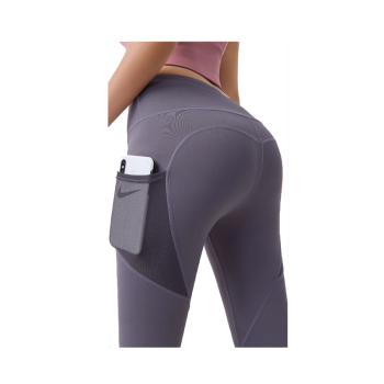 Hod Health & Home High Waist Tummy Control Yoga Leggings With Pocket For Women - Tomato Purple - L