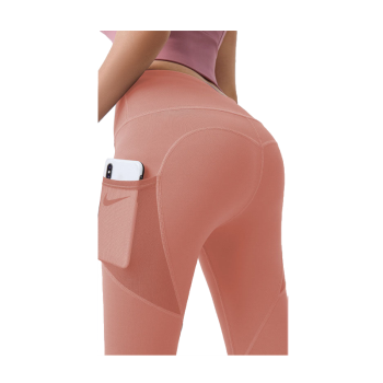 Hod Health & Home High Waist Tummy Control Yoga Leggings With Pocket For Women - Pink - L