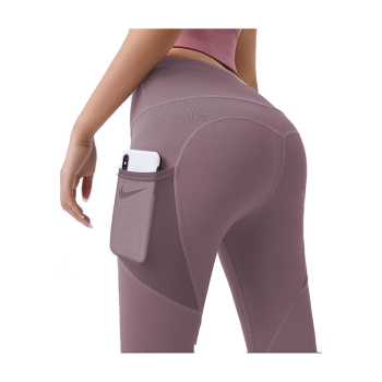 Hod Health & Home High Waist Tummy Control Yoga Leggings With Pocket For Women - Purple - Xl