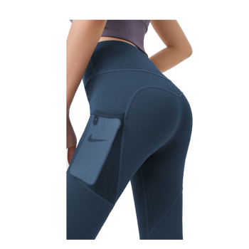 Hod Health & Home High Waist Tummy Control Yoga Leggings With Pocket For Women - Blue - S