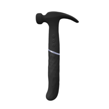 House Of Dasein Novelty Double Ended Hammer Rechargeable Triple Vibrator Female Sex Toy - Black - G-Spot Curved End