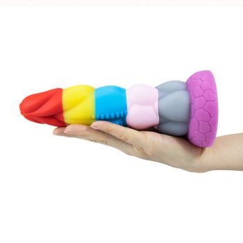 House Of Dasein Rainbow Liquid Silicone Suction Cup Colourful Dildo - Suction Cup