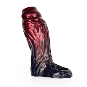 House Of Dasein Fantasy Ribbed Dildo Open-Ended Sheath Silicone Penis Sleeve Men Cock Enlargement - Medium - Style C