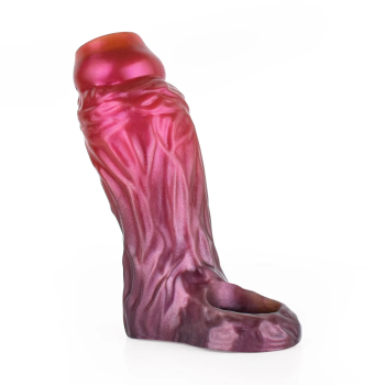 House Of Dasein Fantasy Ribbed Dildo Open-Ended Sheath Silicone Penis Sleeve Men Cock Enlargement - Medium - Style B