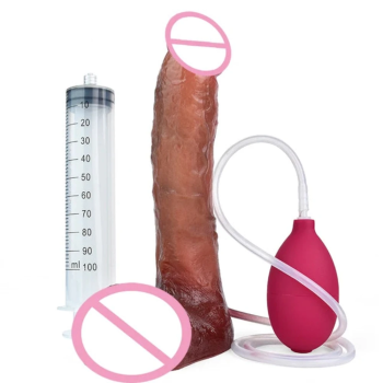 House Of Dasein Lifelike Squirting Penis Silicone Ejaculation Large Realistic Dildo With Sucker Sex Toys - Syringe And Bulb