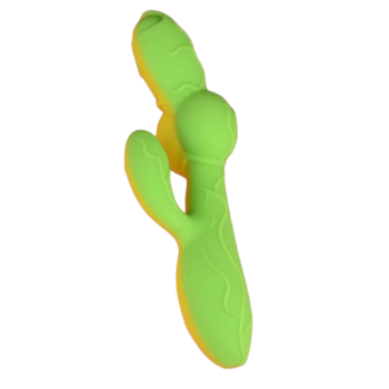 House Of Dasein Silicone Av Rabbit Vibrator Realistic Dildo Clit Masturbate Prostate Massage Sex Toys - Green Yellow