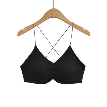 House Of Dasein Bare Back Cross Inner Sling Strapless Top - Black - S