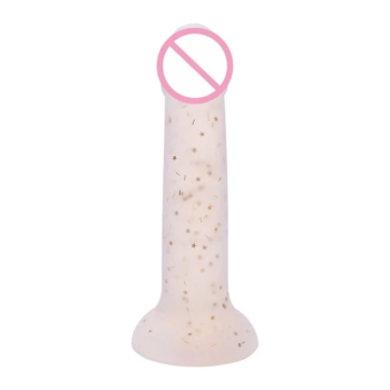 House Of Dasein Cute Jelly Silicone Soft Dildo Female G-Spot Masturbator Anal Butt Plug Adult Sex Toys Suction Cup For Women Beginner - White