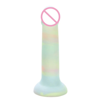 House Of Dasein Cute Jelly Silicone Soft Dildo Female G-Spot Masturbator Anal Butt Plug Adult Sex Toys Suction Cup For Women Beginner - Blue