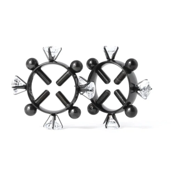 House Of Dasein Bdsm 2Pcs Nipple Clamps Stainless Steel Crystal Ring Breast Clips Stimulator Erotic Sm Toys For Women 5 Colors Choose - Black