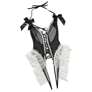 House Of Dasein Sexy Bunny Costume With Garter And Open Crotch Bodysuit Set Seductive Uniform Temptation - M