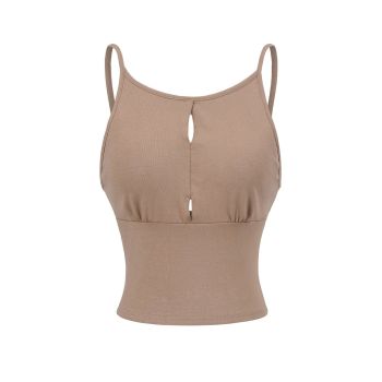 House Of Dasein Hollow Vest Lingerie For Women - Khaki - L