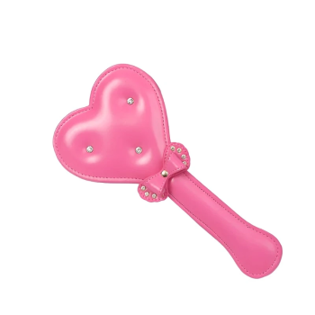 House Of Dasein Heart Shape Diamond Handle Pu Leather Bdsm Paddle - Pink