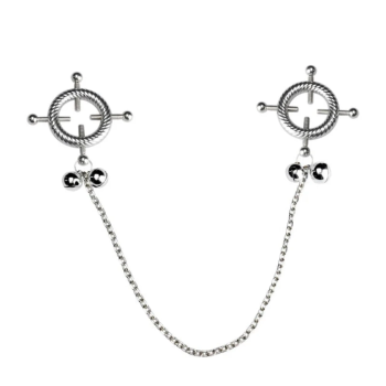 House Of Dasein Breast Clip Leather Belt Bondage Stainless Steel Nipple Clamp With Chains - Style Qk-C8005