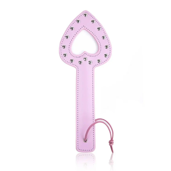 House Of Dasein Hollow Heart Spanking Faux Leather Paddle Bdsm Adult Game - Pink