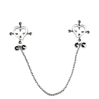 House Of Dasein Breast Clip Leather Belt Bondage Stainless Steel Nipple Clamp With Chains - Style Qk-C8001