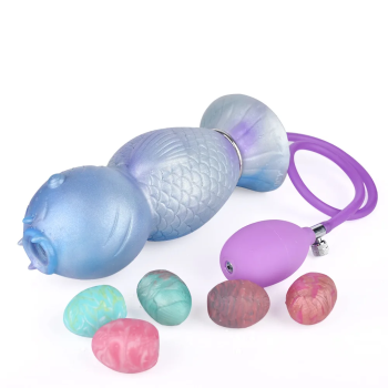 House Of Dasein Fantasy Koi Ovipositor Anal Sex Toys Dildos Masturbation Cup Vaginal Balls Butt Plug - Blue Purple Airbags