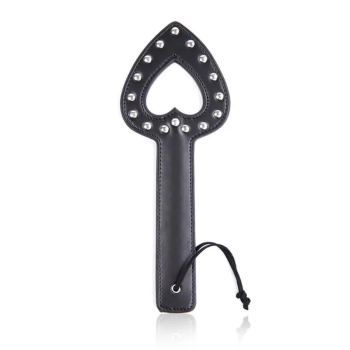 House Of Dasein Hollow Heart Spanking Faux Leather Paddle Bdsm Adult Game - Black