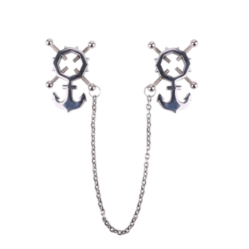 House Of Dasein Breast Clip Leather Belt Bondage Stainless Steel Nipple Clamp With Chains - Style Qk-C8008