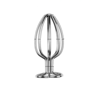 House Of Dasein Hollow Heart Shaped Base Design Fetish Anal Butt Plug Set Metal Toys - L