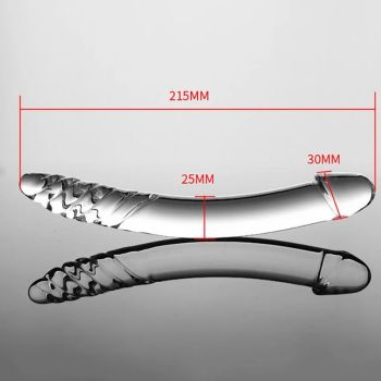 House Of Dasein Black Wolf Pyrex Glass Dildo With Crystal Anal Butt Plug Spot Masturbation Adult Sex Toys