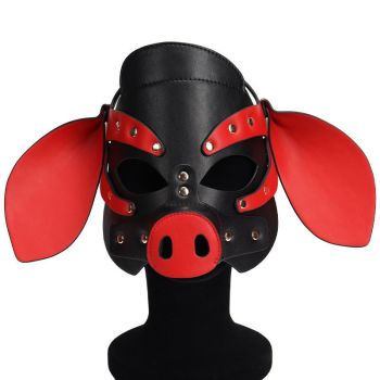 House Of Dasein Pig Head Mask Party Role Play Sexy Toy Supplies Bdsm Fetish Adult Costume - Black Red