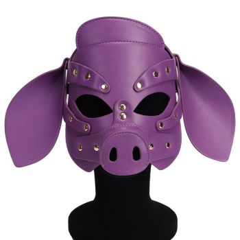 House Of Dasein Pig Head Mask Party Role Play Sexy Toy Supplies Bdsm Fetish Adult Costume - Purple