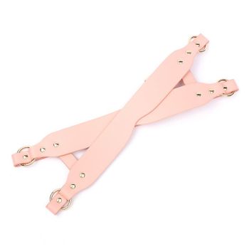 House Of Dasein Womens Leather Pu Face Mask Fantasy Fetish Black Pink Red - Pink