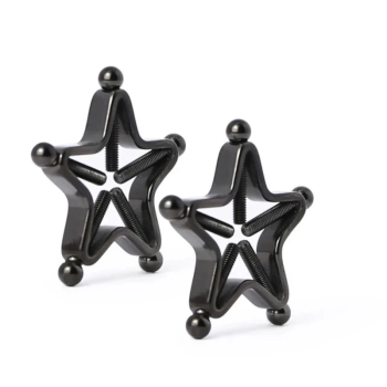 House Of Dasein 1 Pair Star Nipple Clamps Stainless Steel Non Piercing Stimulator Erotic Toys Women - Black