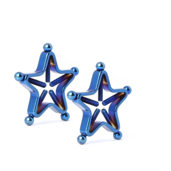 House Of Dasein 1 Pair Star Nipple Clamps Stainless Steel Non Piercing Stimulator Erotic Toys Women - Blue