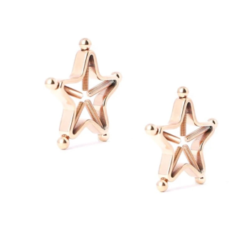 House Of Dasein 1 Pair Star Nipple Clamps Stainless Steel Non Piercing Stimulator Erotic Toys Women - Copper
