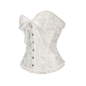 House Of Dasein Body Shaping Base Clothes Fish Bones Abdominal Cinching Waist Straps Court Corset - White - Xs