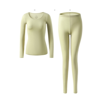 House Of Dasein 37 Degrees Constant Temperature Selfheating Thermal Underwear Winter Ultrathin - Light Green Set