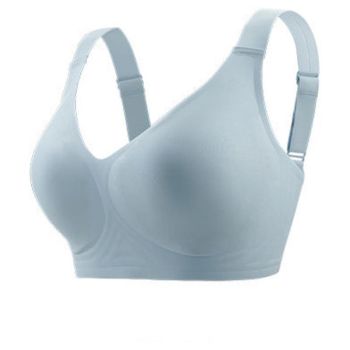 House Of Dasein Women's Deep V Neck Seamless Wireless Gathering Bra - Light Blue - Xxl(85F90c90d90e)