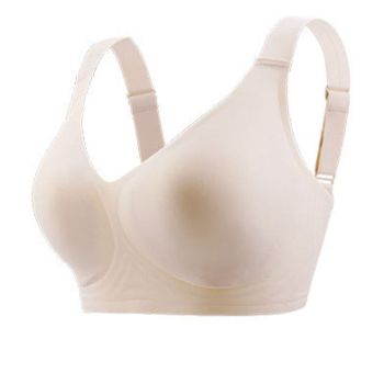 House Of Dasein Women's Deep V Neck Seamless Wireless Gathering Bra - Skin Tone - Xxxxl(95F100c100d100e)