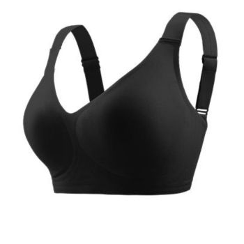 House Of Dasein Women's Deep V Neck Seamless Wireless Gathering Bra - Black - Xxxxl(95F100c100d100e)