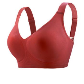 House Of Dasein Women's Deep V Neck Seamless Wireless Gathering Bra - Red - M(70E70f75c75d75e)